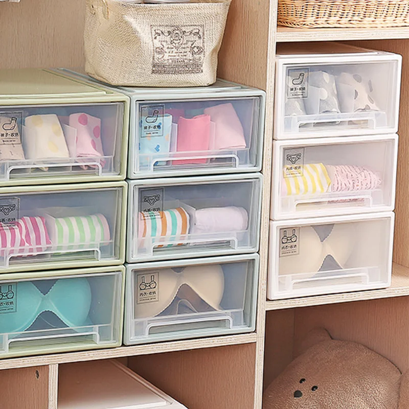 Plastic Underwear Organizer Bra Tie Scarf Clothes Storage Box