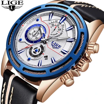 

Relogio masculinos 2019 New LIGE Luxury Brand Watch Men High Quality Leather Quartz Watches Mens Military Sport Waterproof Clock