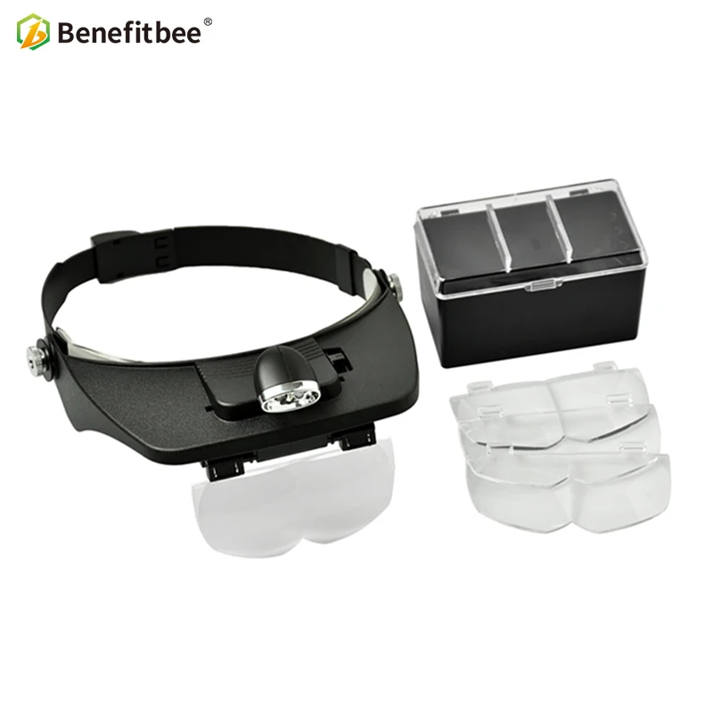 Brand-Benefitbee-Beekeeping-LED-Light-Magnified-Lens-Wear-Beekeeping-Equipment-Apicultura-Use-for-Bee-Marker-Bee.jpg Márka Benefitebee Méhészet Led Leghfilt Lenge Lensés Meakezőképesség Apicultura Használat Mee Markák Marks Szók - Image 2