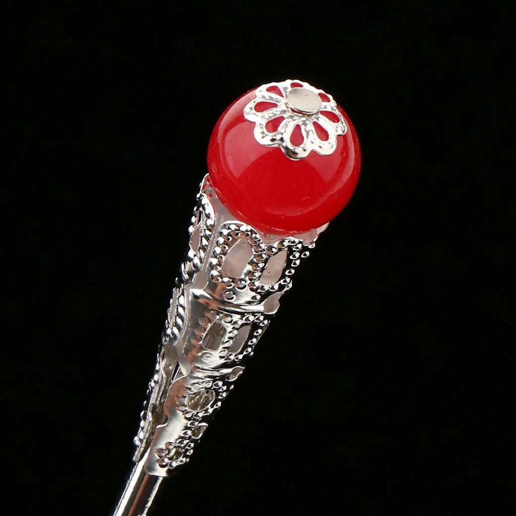 Womens Retro Traditional Chinese Wedding Floral Tassels Bells Hair Stick Chignon Chopsticks Headwear Jewelry