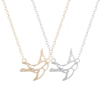 

QIAMNI New Fashion 30pcs/lot Wholesale Unique Baby Flying Bird Animal Pendant Necklace for Women and Girls