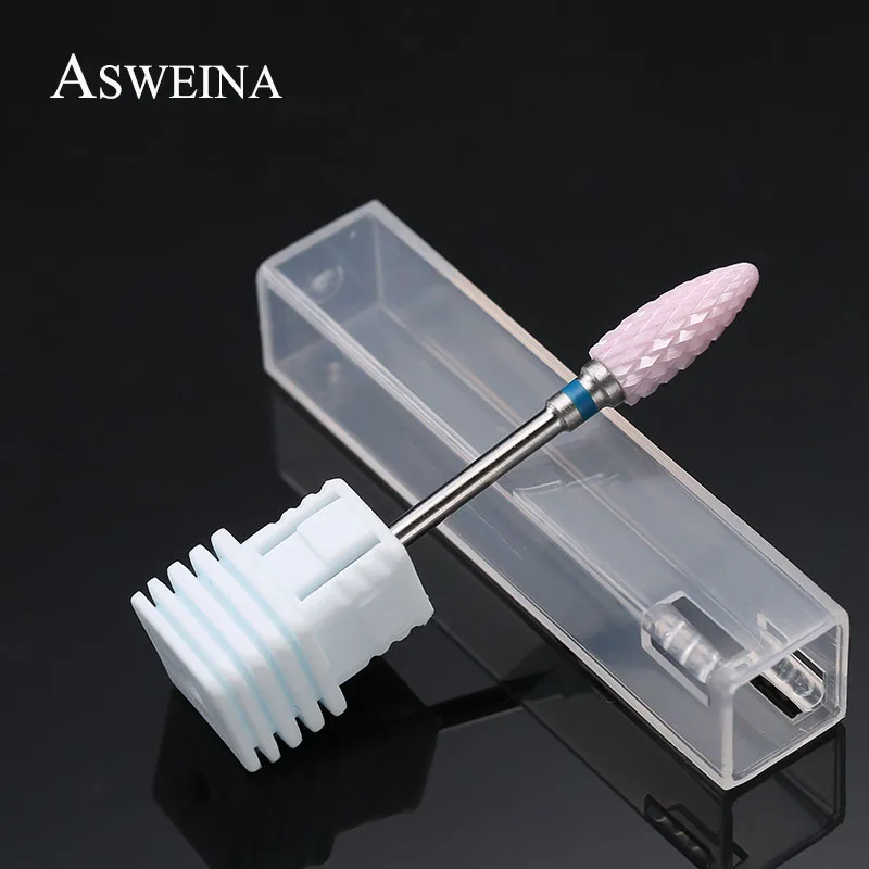 ASWEINA розовые керамические сверла для дизайна ногтей, фрезы для Электрический маникюр ногтей, напильники, аппарат для станка, инструменты для лака для ногтей