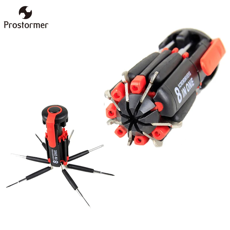 

Prostormer 8 in 1 Car Accessories Mini Screwdriver Multi-function With LED Lights Screwdriver Set