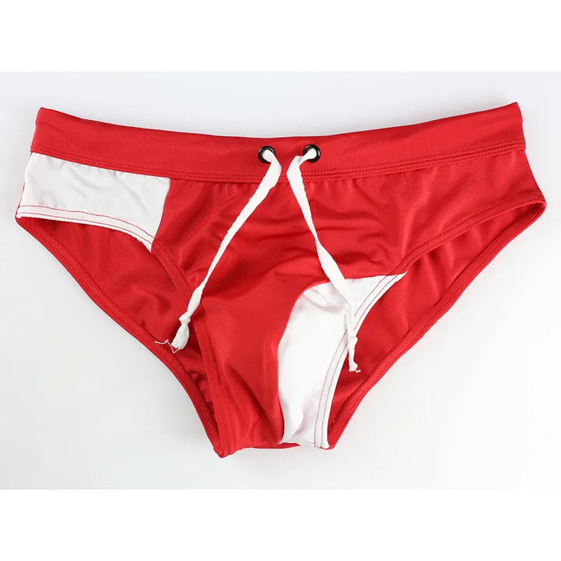 Новая мужская одежда для плавания с низкой посадкой, сексуальные мужские трусы с мешочком, Шорты для плавания, купальный костюм, Мужская одежда для плавания - Цвет: Red