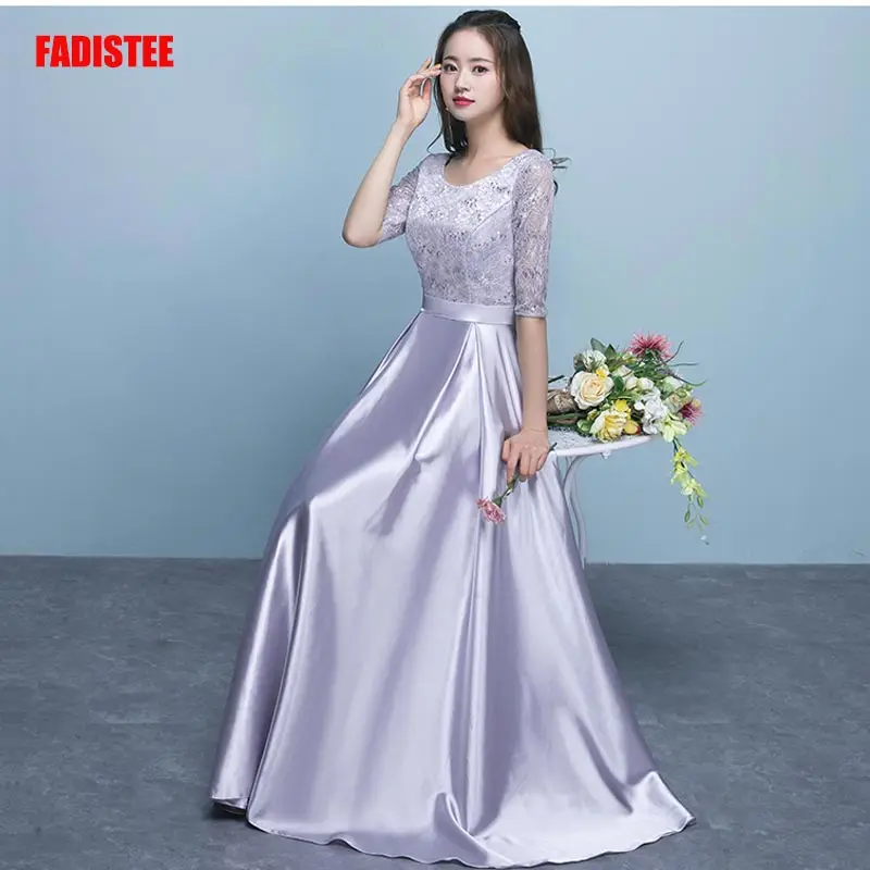 

FADISTEE New arrival Vestido De Festa Long Evening Dress Bride Party Prom Dresses sequins lace A-line sexy simple half sleeves