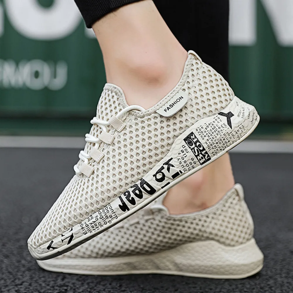 2019 Summer men's flying woven mesh breathable sports shoes platform lightweight non-slip comfort sneakers homens for male 40J14 (17)