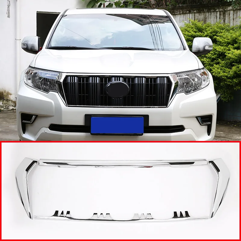 Для Toyota Land Cruiser Prado FJ150 150 2010- ABS Хромированная передняя решетка декоративная рамка отделка автомобильные аксессуары