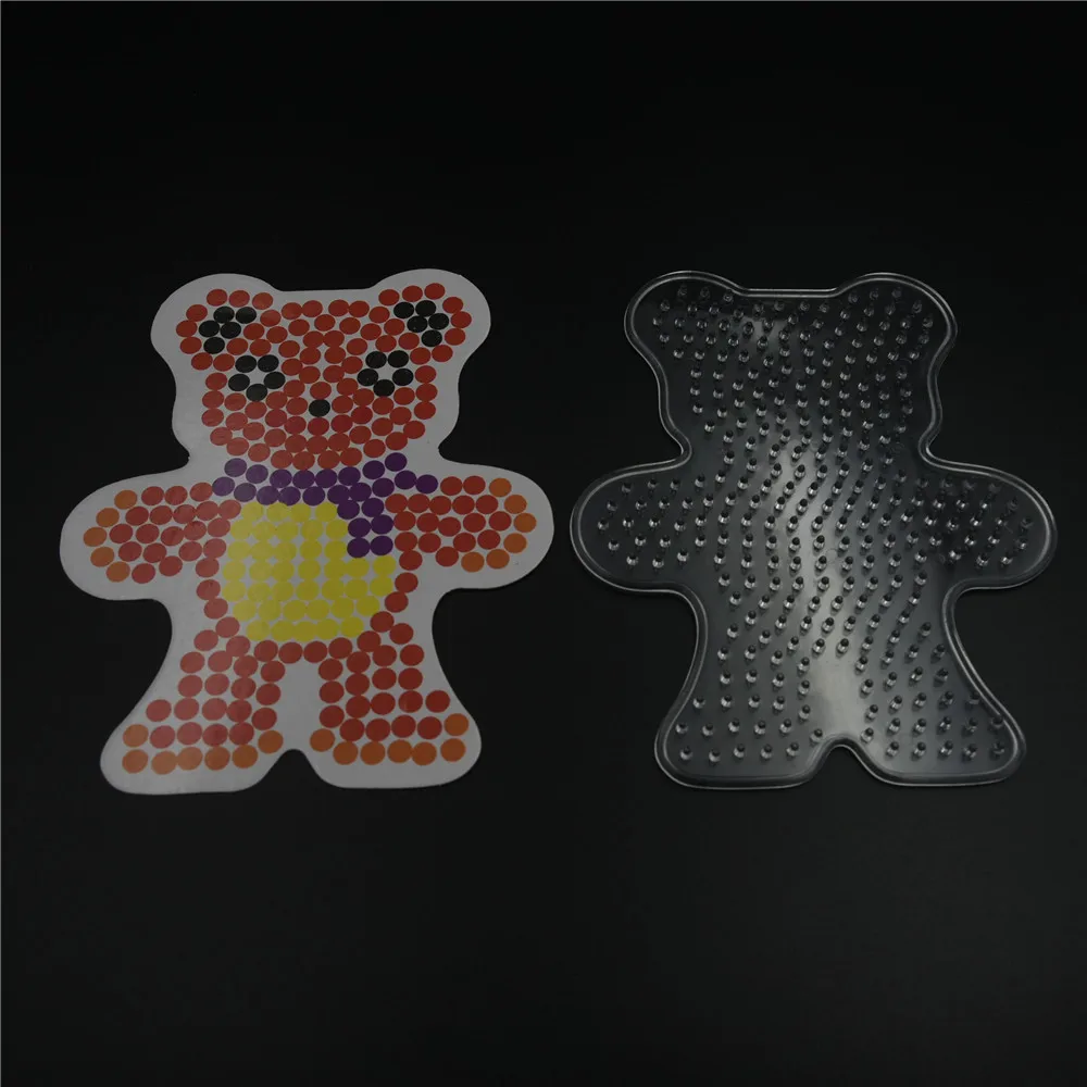 Hama Beads Template With Color Paper 5mm Plastic Stencil Jigsaw Perler Beads Diy Transparent Shape Puzzle Pegboard patterns