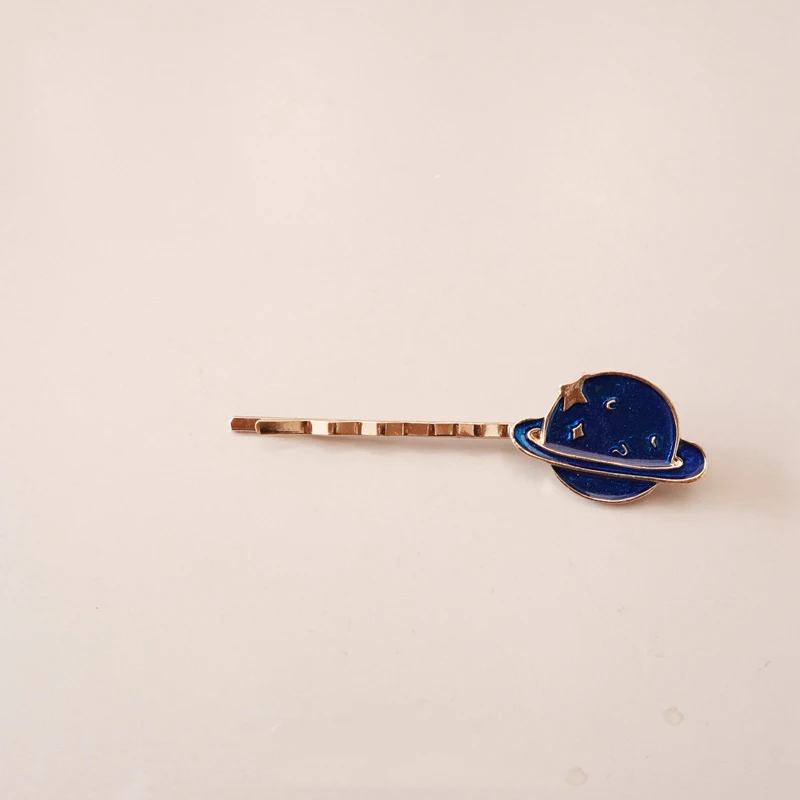 1PC Moon Plant Hair Clips For Women Girls Pink Flower Hair Clip Stick Metal Gold Color 4