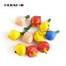 Цветные деревянные палочки фруктовый гироскоп маленький ручной вращающийся гироскоп традиционная ностальгические детские развивающие игрушки