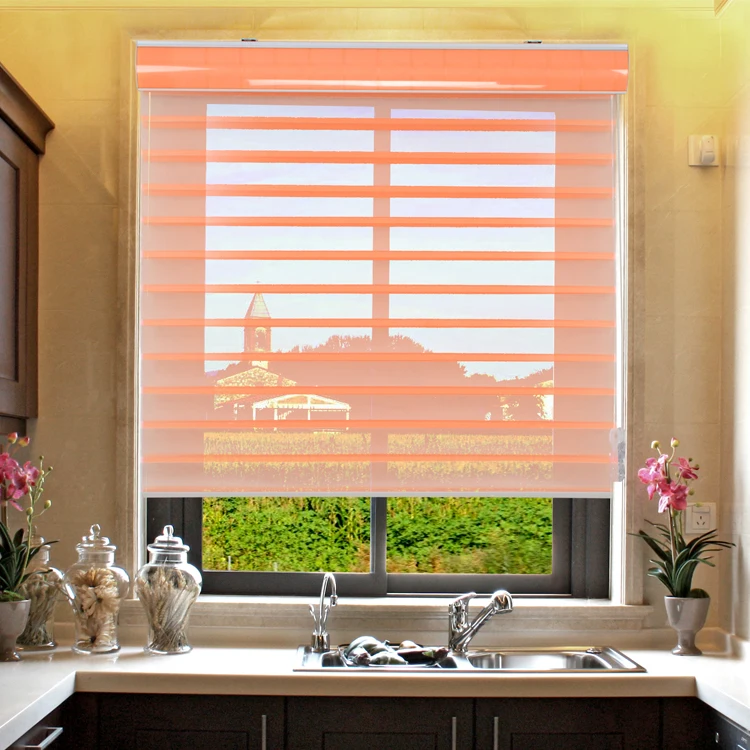 

2019 China supplier Korean style 100% polyester double layer for shangri-la blind made to order easy to install