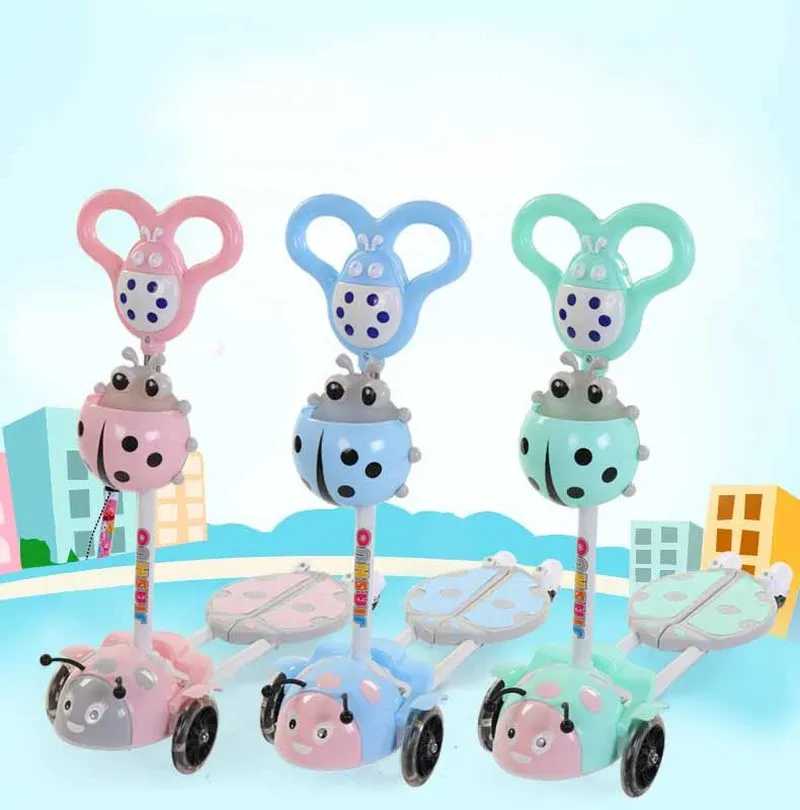 

4-Wheel Kick Scissors Scooter Children Scooters Adjustable Height Kids Scooter Bike with LED Light Up Wheels kids skateboard
