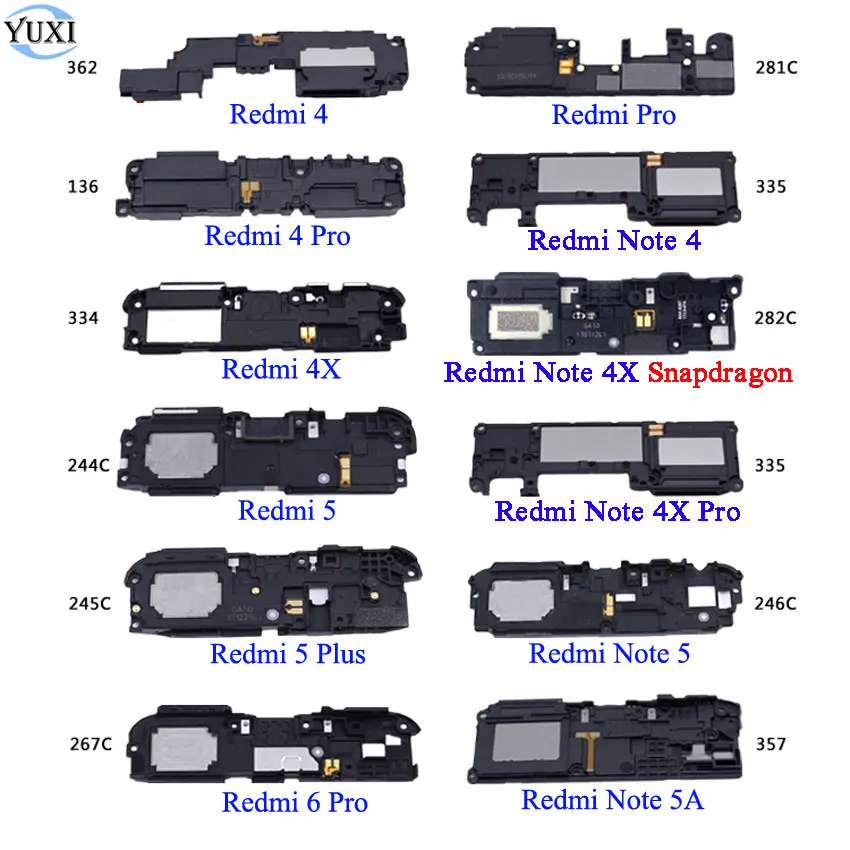 Юйси 1 шт. Громкий Динамик Громкий динамик для Xiaomi Redmi 4 6 Pro 4X5 Plus Note 4 4X Note 5 5A звонок плата запасные части