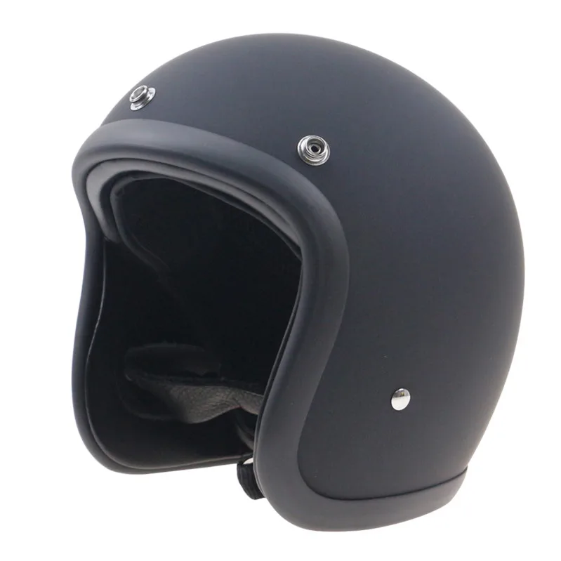 TT CO стиль мотоциклетный шлем не более Грибная голова светильник вес и удобная Стекловолоконная оболочка ручной работы открытый шлем - Цвет: mat black