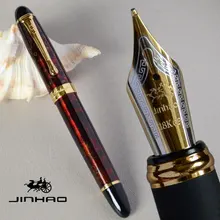 JINHAO X450 винный туман и золотой 18KGP 0,7 мм перо с широким основанием перьевая ручка JINHAO 450 офисный Черный Зеленый Розовый Белый 21 Цвета на выбор