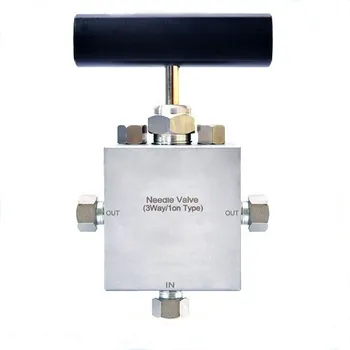 

Free shipping Model : HS40124 1/4'' size 40,000 PSI 3 way 1 on Right angel ultra high pressure needle valve for hydraulic