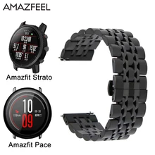 2018 New Watch Band Metal Stainless steel Strap for Xiaomi Huami Amazfit Strato Sports Watch2 Pace Replacement Wrist band straps