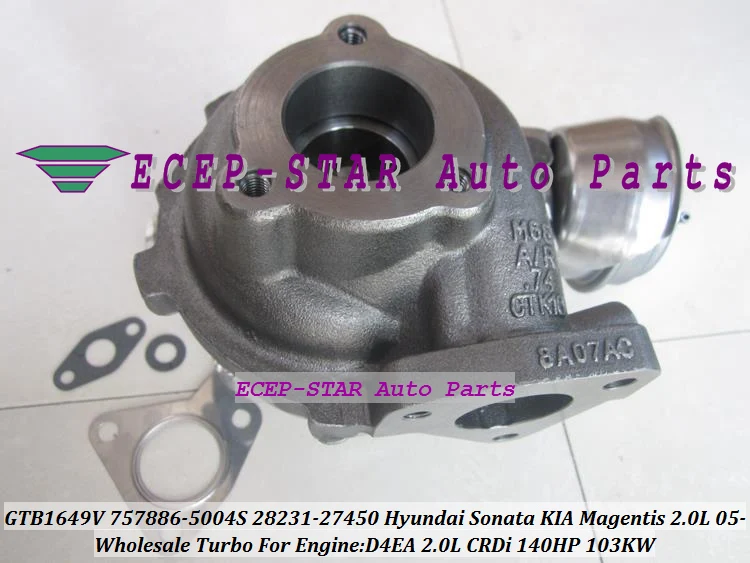 Turbo GTB1649V 757886-5004S 757886 28231-27450 Turbocharger For Hyundai Tucson Santa Fe KIA Carens ceed Magentis 2.0L CRDi D4EA (1)