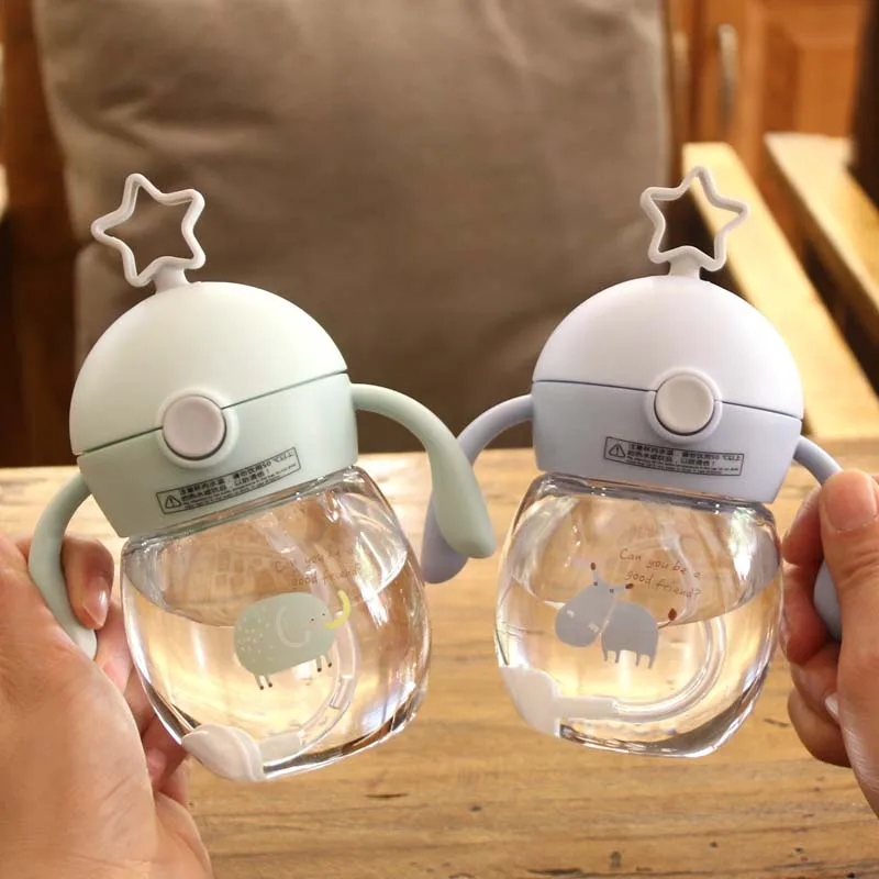 

Portable Baby Feeding Straw Sippy Cup With Double Handle Children Training Drinking Bottle Kids Water Sippy Cups 280ML