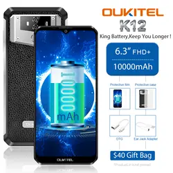 OUKITEL K12 6,3 дюймов 4G смартфон MT6765 Helio P35 Восьмиядерный 2,3 ГГц 6 ГБ ОЗУ 64 Гб ПЗУ мобильный телефон 10000 мАч 5 В/6а Быстрая зарядка