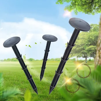 

50Pcs Black Plastic Garden Stakes Anchors Nails For Plant Support, Ultralight Camping Tent Stakes,Lawn Edge,Game Net