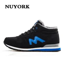 NUYORK fashion wear plus Cashmere warm men insole for outdoor climbing boy winter Casual Short boots couples fitne shoes M