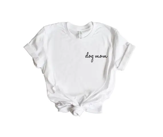 

OKOUFEN Dog Mom T-shirt Women Lover Gift Casual Short Sleeve Letter Print Top Female Femme Tee Fashion Tshirt Cute Plus Size