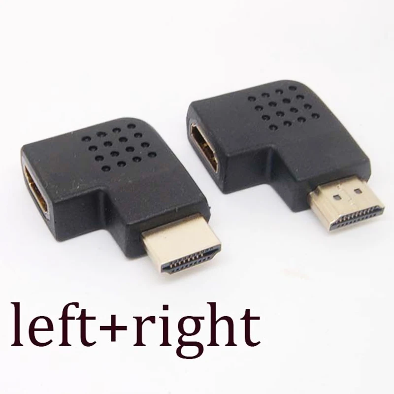 Professional HDMI Male to Female Adapter Converter 90 Degrees Angle Turn Right / Left HDMI Connector Supports HD 1080P Mayitr