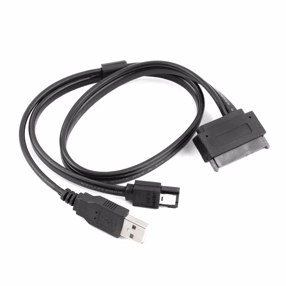 

New 2.5 Inch Hard Disk Drive SATA 22Pin to eSATA Data + USB Powered Cable Black High Speed Transmission dropshipping