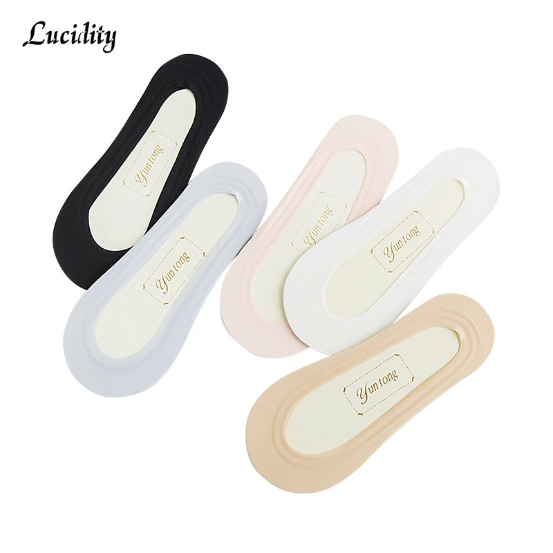 Summer Invisible Socks Female Ice Silk Boat Ladies Silicone Non-Slip Elastic Women 5pairs/lot=10pieces | Женская одежда