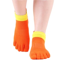 2 пара/лот, женские нескользящие носки для йоги, Нескользящие хлопковые носки для танцев на пять пальцев, дышащие носки с открытой спиной, антифрикционные, европейские размеры 34-39