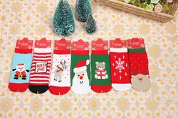 Emmaaby/модные хлопковые носки для новорожденных мальчиков и девочек Рождественские мягкие носки унисекс с рисунками для маленьких детей