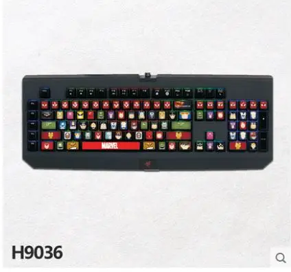 Игровая клавиатура пленка для R azer клавиатура наклейки Черная Вдова Паук симфония RGB механическая клавиатура защитная пленка наклейки - Цвет: Черный