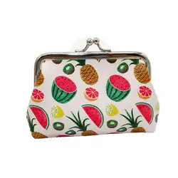 Для женщин леди свежие фрукты маленький кошелек Засов кошелек клатч Для женщин Винтаж Модный Топ качество небольшой кожаный бумажник Для