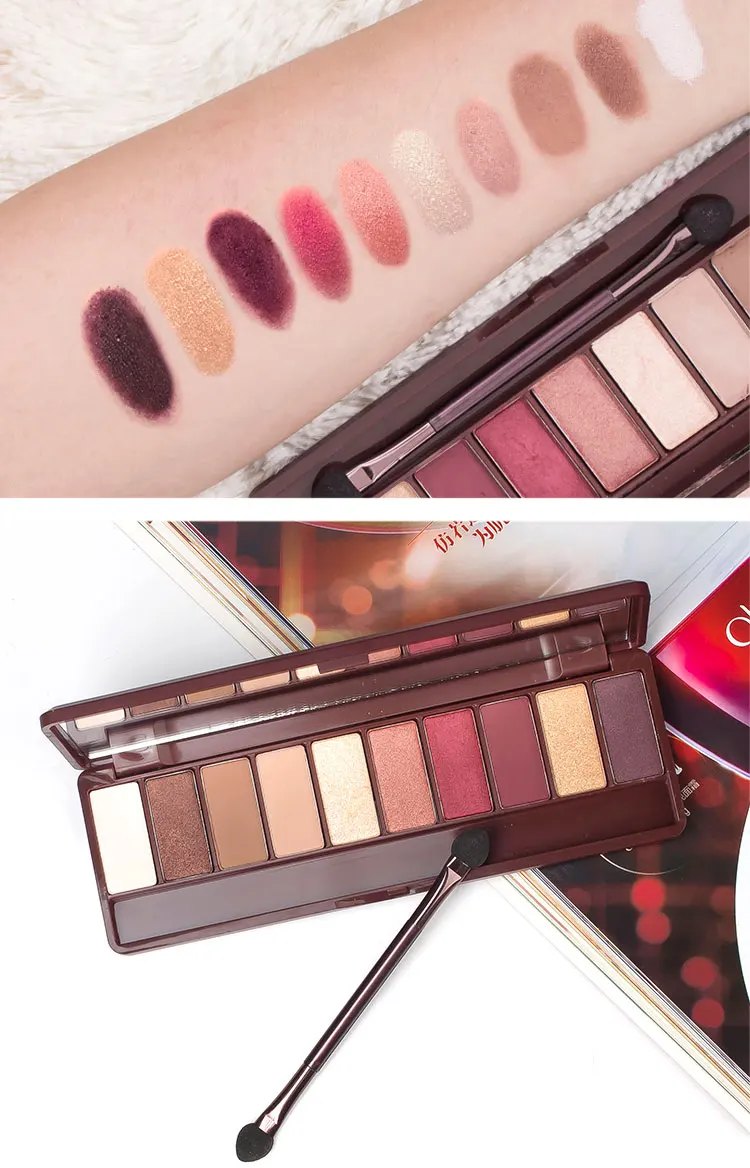 HOLD LIVE 10 Colors Matte Shimmer Eyeshadow Palette Maple Song Love Pigment Glitter Red Eye Shadow Pallete Nude Cosmetics Makeup (12)
