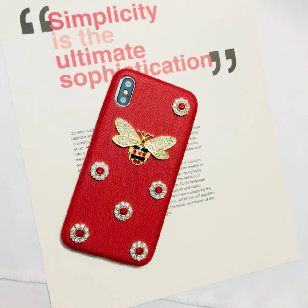 Luxury Brand Bee Cover case For iPhone 7 6 6S 8 Plus