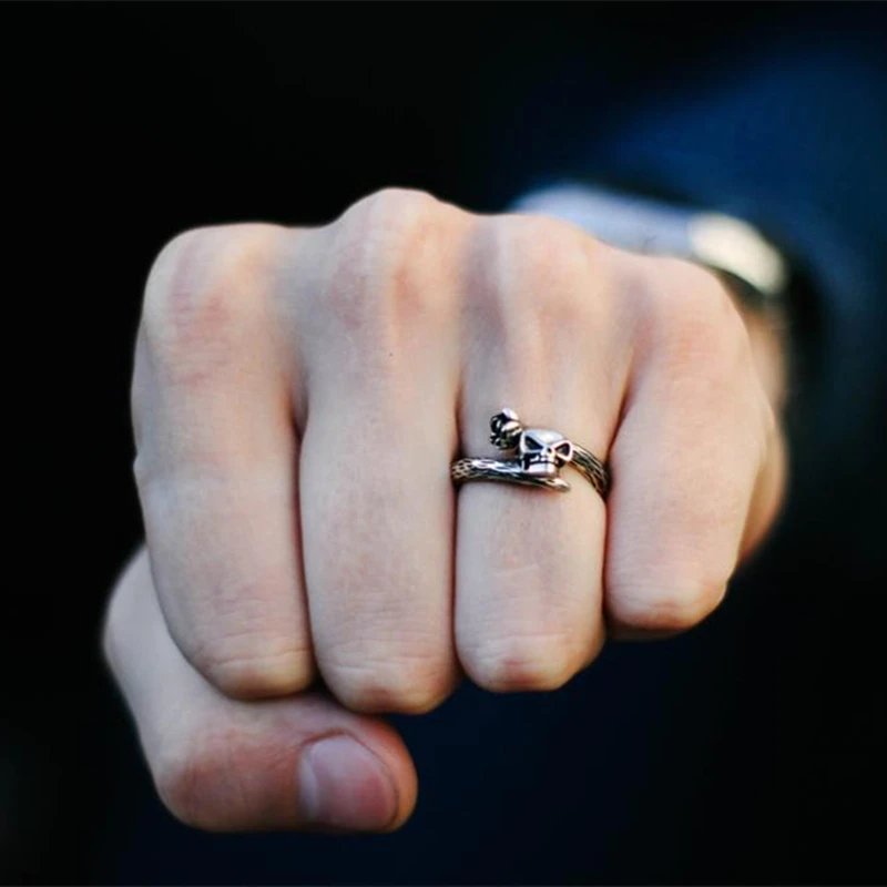 

925 Sterling Silver Skull Rings Wholesale Unisex Wedding&Engagement Elegant Rose Rings 2018 New Arrival