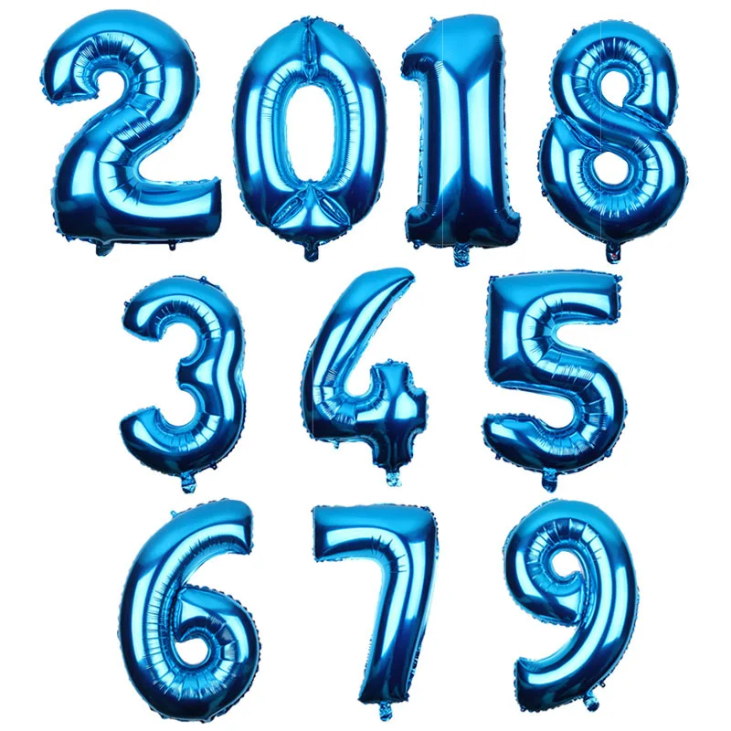 16 32 inch Number balloons Baby Shower Helium Foil ballon Gold Silver Pink Red Blue Digit Globos Birthday Party Wedding balloon