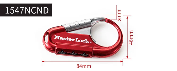 Master Lock Password Lock Padlock Outdoor Mountaineering Hook Lock Zinc alloy 3-digit code Locks for Luggage Bag Backpack  (3)