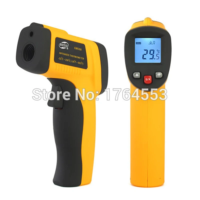 

IR Laser Digital Non-Contact LCD Nice Infrared Digital Temperature Electronic Thermometer Gun GM-300 Yellow