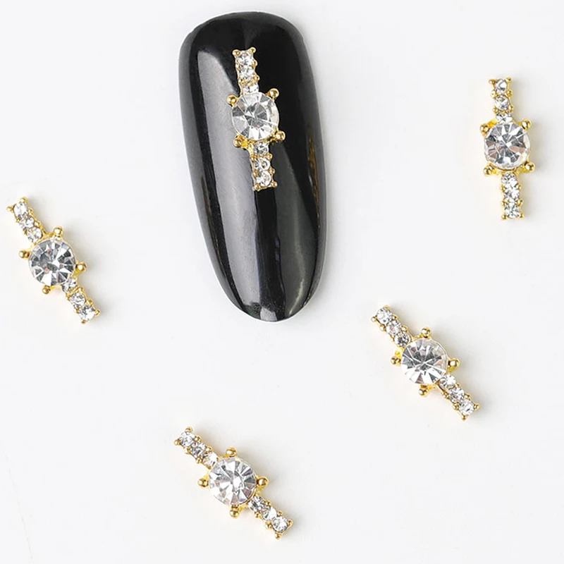 

10 pieces 3D Nail Art Decorations Metal Sequins Rhinestones Nails Charms Diamonds For Manicure Decor