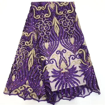 

Africa Organza Lace fabric,Newest High Quality Best Design Purple Sequins Nigerian Swiss lace,African Tulle lace fabrics