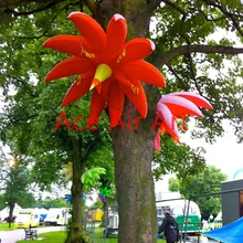 Надувные flowe красные свадебные украшения для деревьев, надувной подвесной светодиодный источник освещения