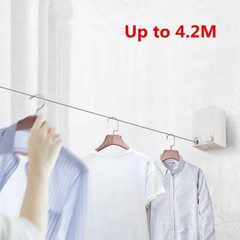

Home Clotheslines Creative Telescopic Stainless String Clothesline Retractable Clothes Dryer Hanger Line Laundry Storage