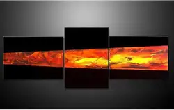 Ручная роспись абстрактные оранжевый огонь черного масла Картины на холсте современного Домашний Декор Книги по искусству фотографии