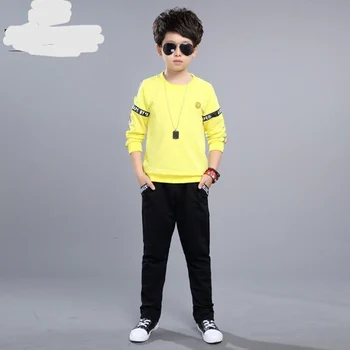 

Children's Sets Children's Clothing boy's casual cloths cotton boy's full t-shirt+pant sets 120-170 cm pullover over o-neck 2017