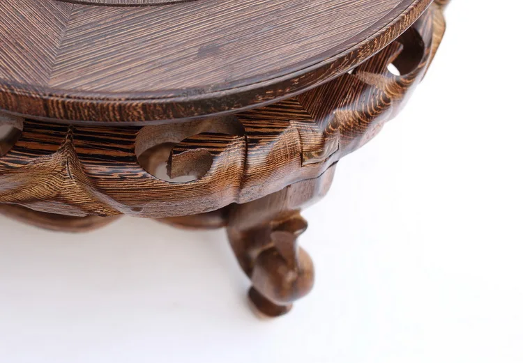 Circular base carved small sweet a few solid wood household act the role ofing is tasted vase aquarium handicraft furnishing Circular base carved small sweet a few solid wood household act the role ofing is tasted vase aquarium handicraft furnishing