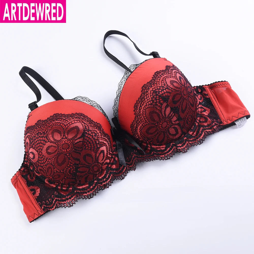 

ARTDEWRED Sexy New style Lace Push up Bra Plus Size 36-44 Thick Cup Floral Bras Women Underwear Bralette Brassiere ABC Cup