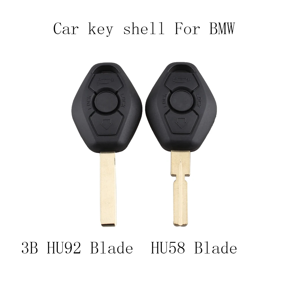 

QWMEND 3 Buttons Remote Car Key Case For BMW 3 5 7 Series 325 325i 325ci 330 330i 325 325i 525 525i X5 X3 Z3 Z4 HU92/HU58 Blade