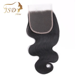 

JSDShine 4*4 Lace Closure Brazilian Body Wave Human Hair Free Part 130% Density Natural Color 8-20 inch Remy Hair Extensions